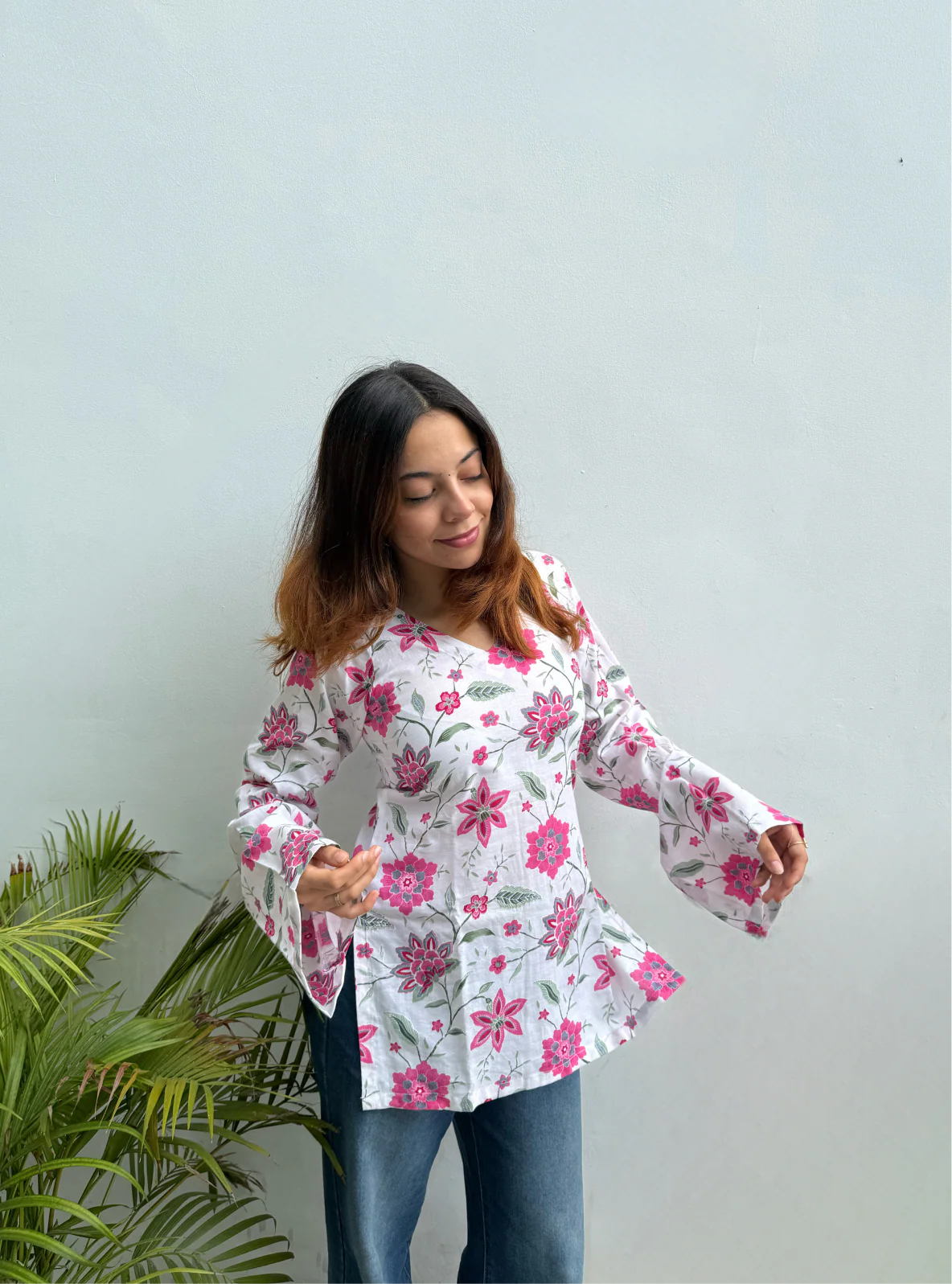 Rabri Bell Sleeves Kurti by Kurti Kudi