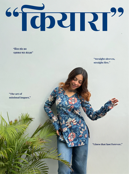 Kiara Straight Sleeves Kurti by Kurti Kudi
