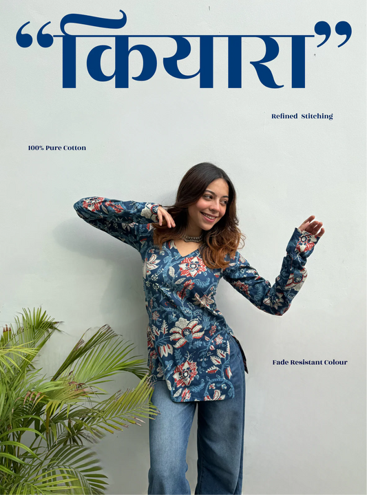 Kiara Straight Sleeves Kurti by Kurti Kudi
