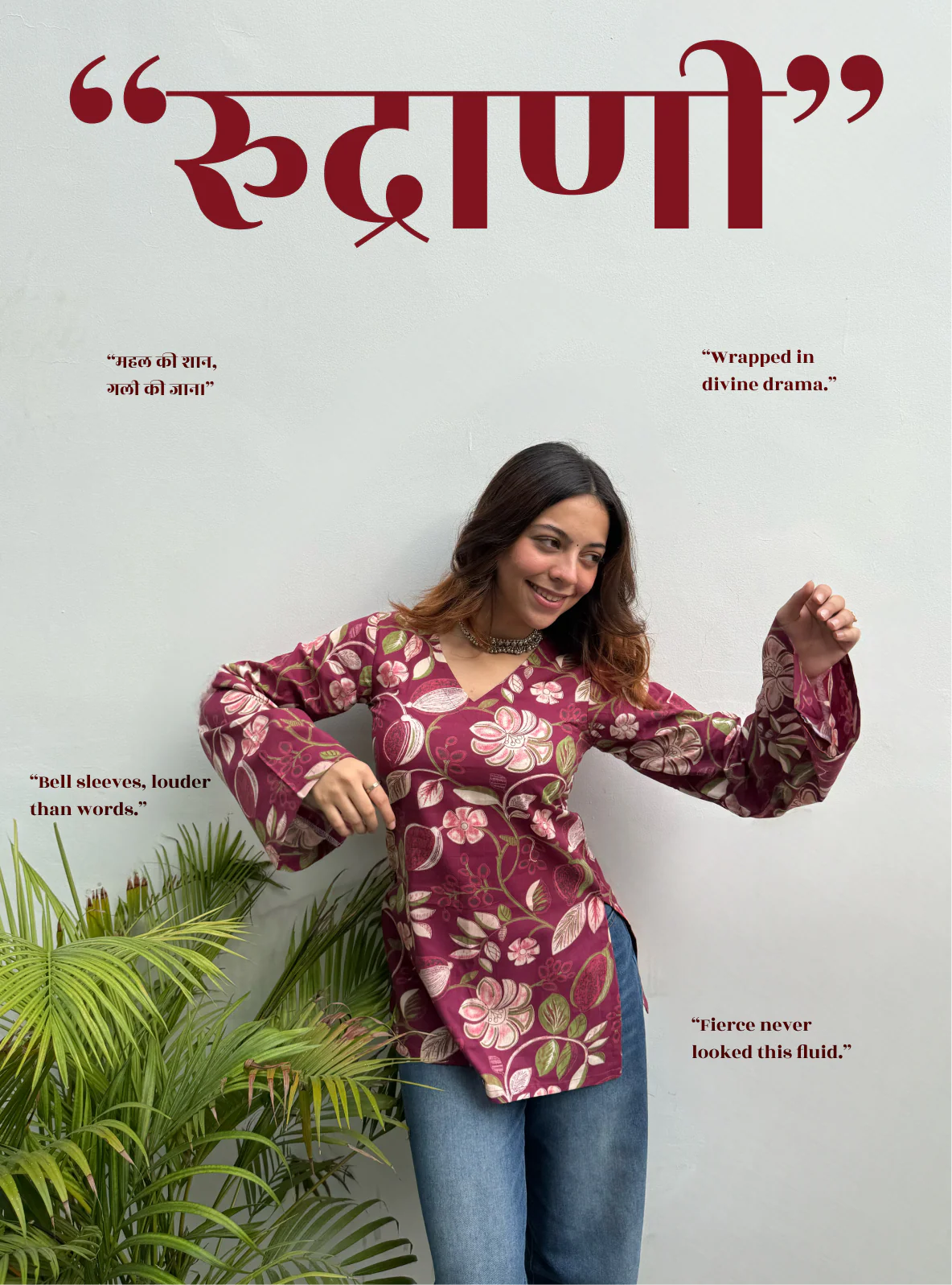 Rudrani Bell Sleeves Kurti by Kurti Kudi