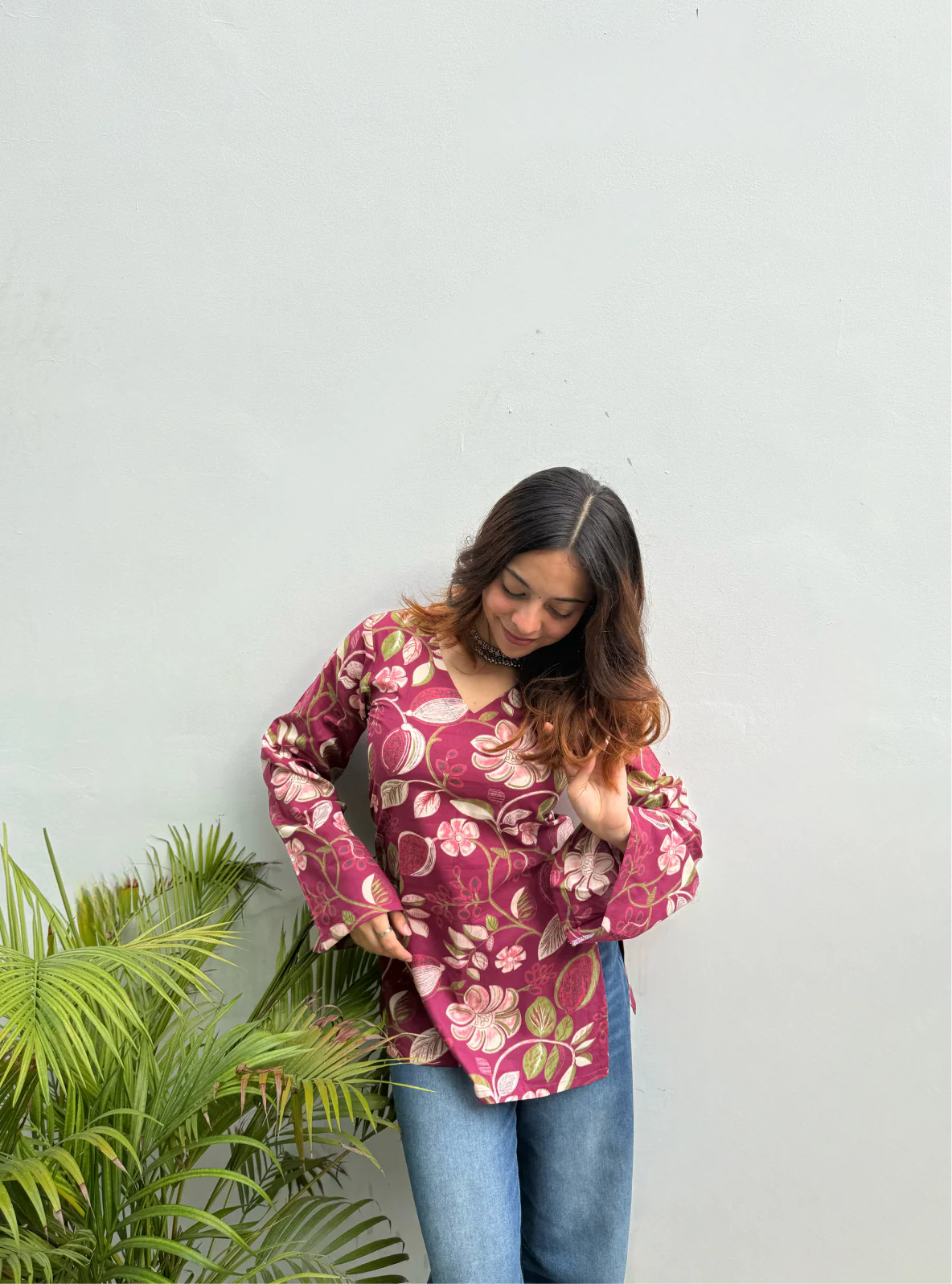 Rudrani Bell Sleeves Kurti by Kurti Kudi